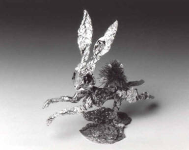 Hase | Silberfolie, ex- Weihnachtsmann  | 1993 |  H�he: 16 cm
